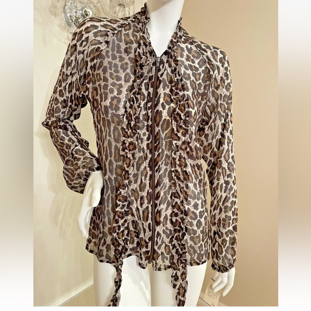 BLUMARIME Leopard Print Blouse Size 46IT NWT
